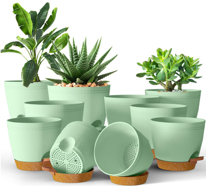 Utopia Home Self Watering Pots for Indoor Plants 6.8"/6.4"/5.9"/5.5"/4.9" Set of 5, Planters for Indoor Plants, Small Multi-Size Flowerpot, Plant Pots with Drainage & Reservoir (White)