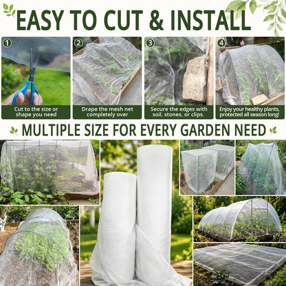20x50Ft Garden Netting, Fine Mesh Insect Netting for Plant Protection