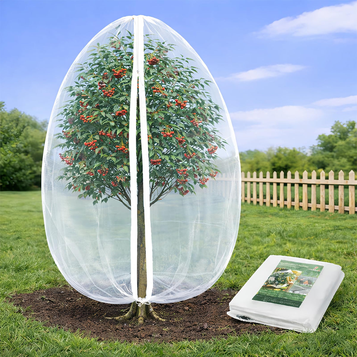 Jevrench 2-Pack 4 x 6 ft Garden Netting Bags with Zipper and Drawstring