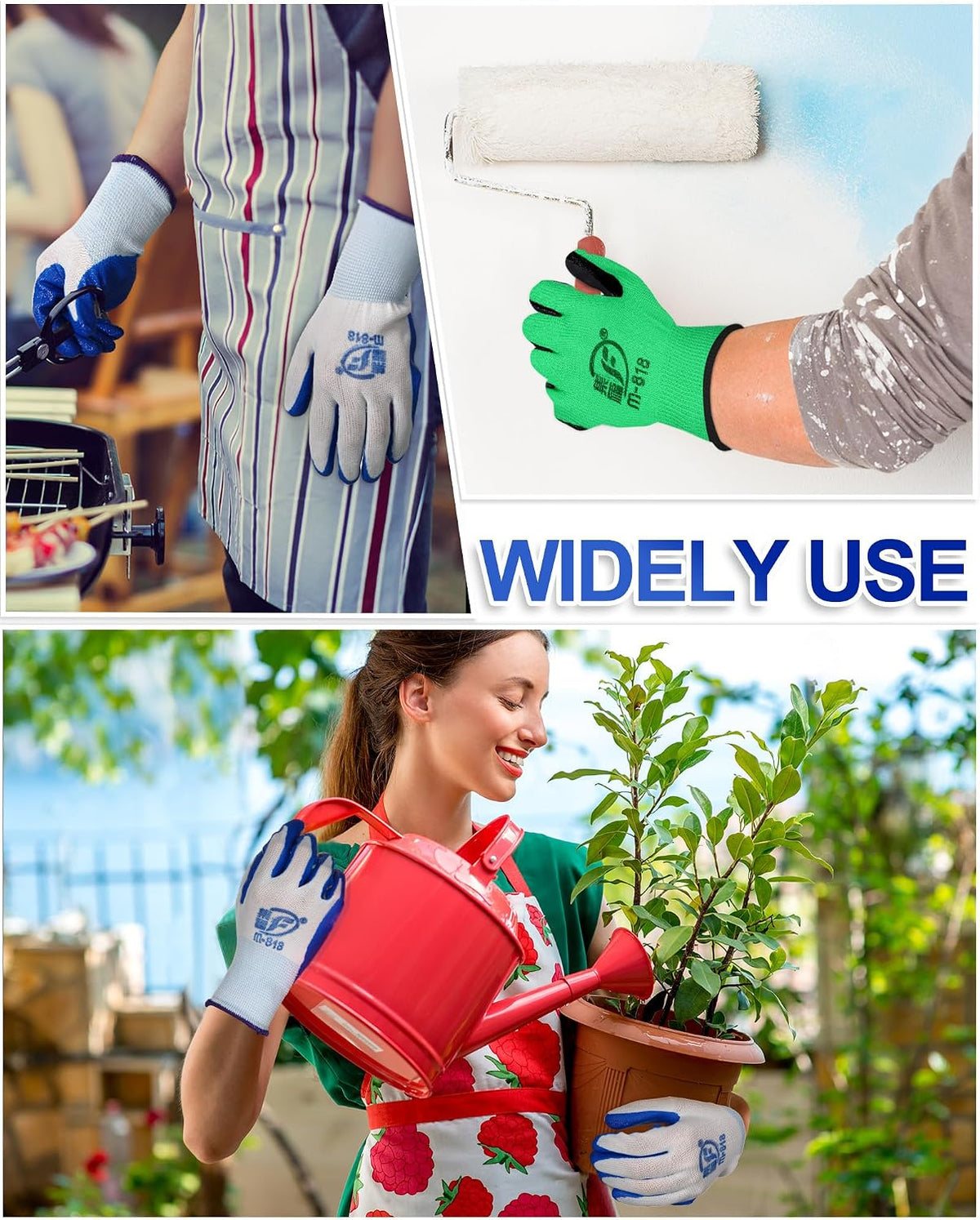 Nuogo 48 Pairs Garden Gloves for Men Work Gloves Bulk