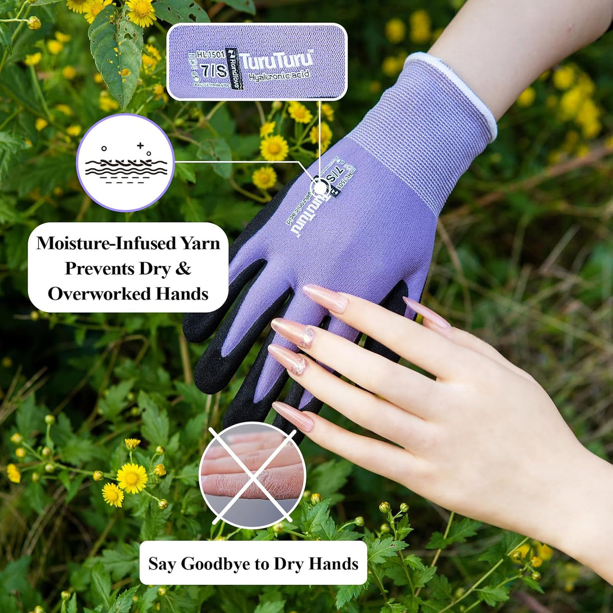 HandLove Gardening Gloves for Women, 2 Pairs, Small, Pink&Green