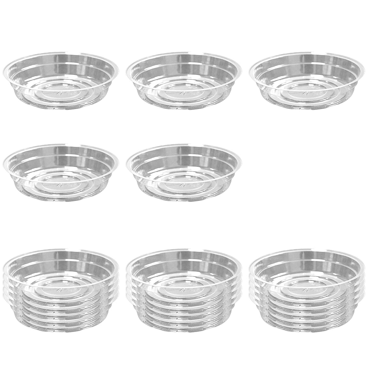 TRUEDAYS 20 Pack Plant Saucers (6 inch / 8inch / 10inch / 12inch) Clear Plant Saucers Flower Pot Tray Excellent for Indoor & Outdoor Plants