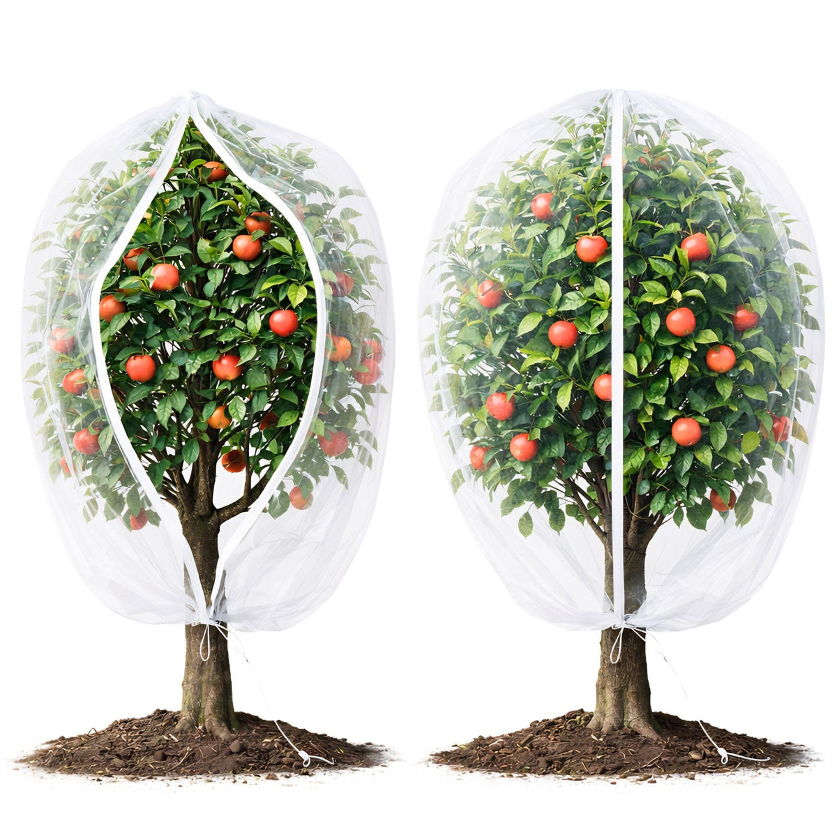 15ft x 15ft Fruit Tree Netting Cover with Zipper & Drawstring, Insect Bird Barrier Netting for Garden Protection, Ultra Fine Mesh Garden Netting, Extra Large