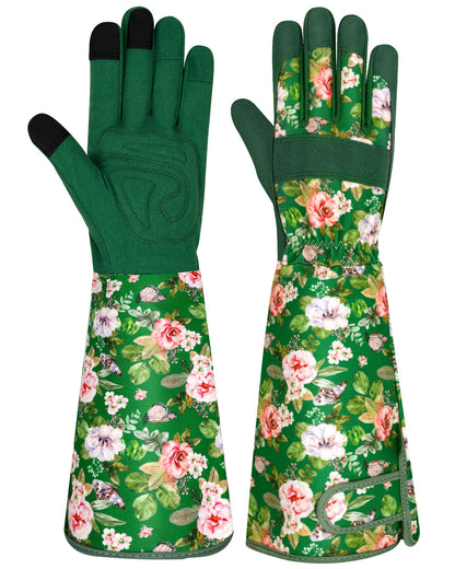 Long Gardening Gloves for Women Thorn Proof Leather Garden Gloves Breathable Working Gloves for Women Yard Outdoor