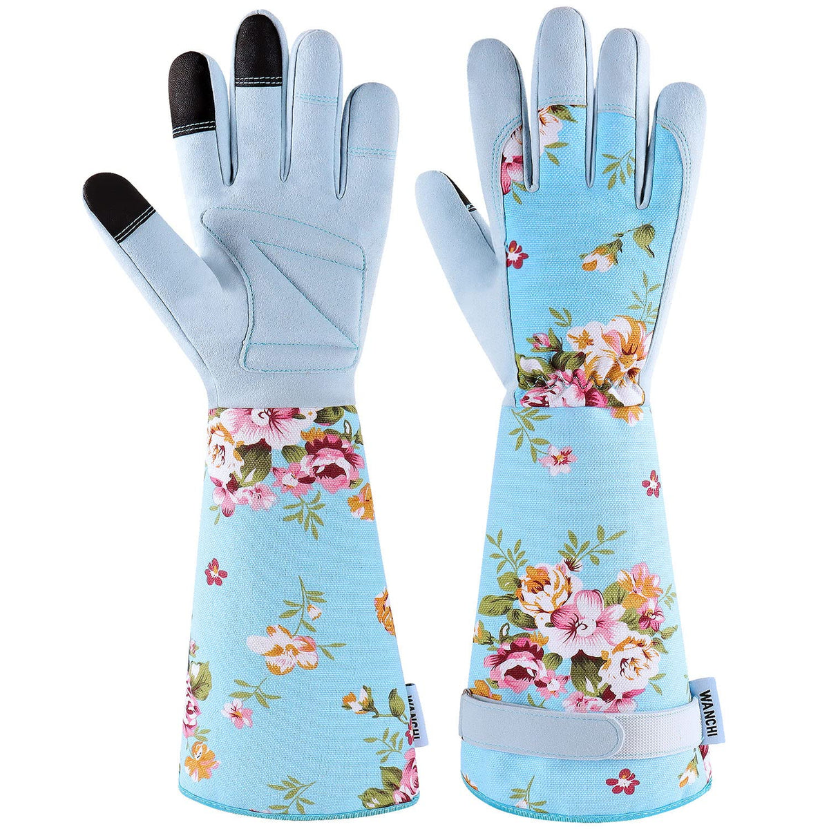WANCHI Gardening Gloves for Women Gift,Yard Work Garden Gloves,Green Medium