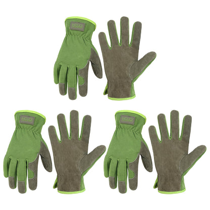 HANDLANDY Leather Gardening Gloves, Leather Work Gloves for Men Women