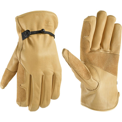Wells Lamont Work Gloves Men and Women, Cowhide Leather Work Gloves, Adjustable Wrist