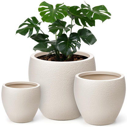 homenote 14.5 Inch Large Black Plastic Flower Pot with Drainage Plug