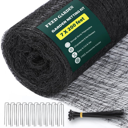 FEED GARDEN Garden Netting 8x10FT Ultra-Fine Mesh PE Cover for Vegetables Fruits Garden Row Cover Raised Bed Durable Protection from Birds Animals