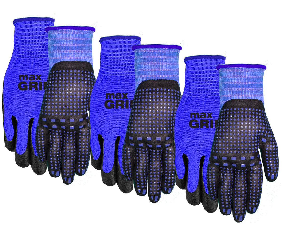 MidWest Gloves & Gear 93P03-SM-AZ-6 Max Grip Packs, 3 Pair, Ladies Green