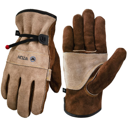 WZQH Leather Work Gloves for Men or Women.Gardening,Welding,Coffee-grey 2XL