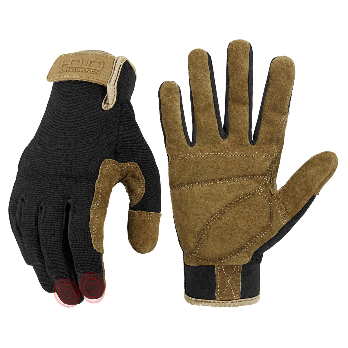 HANDLANDY Work Gloves for Men & Women, Utility Mechanic Working Gloves Touch Screen, Flexible Gardening Gloves for Yard