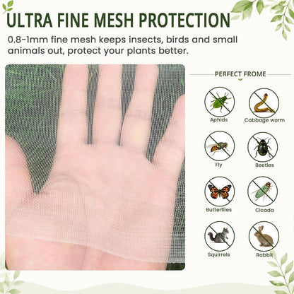 10Ft x 15FT Garden Netting, Fine Mesh Insect Netting for Plant Protection