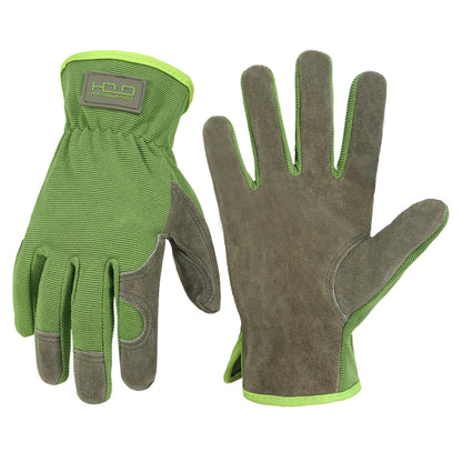 HANDLANDY Leather Gardening Gloves, Leather Work Gloves for Men Women