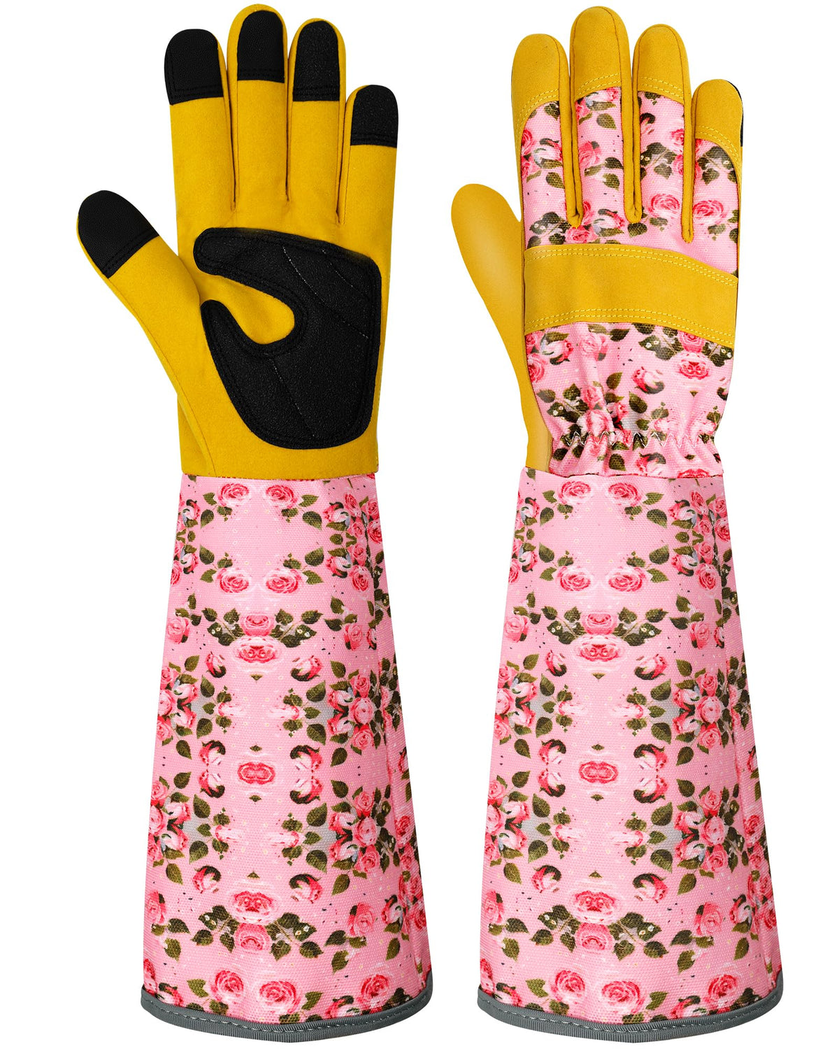 Long Gardening Gloves for Women Thorn Proof Leather Garden Gloves Breathable Working Gloves for Women Yard Outdoor