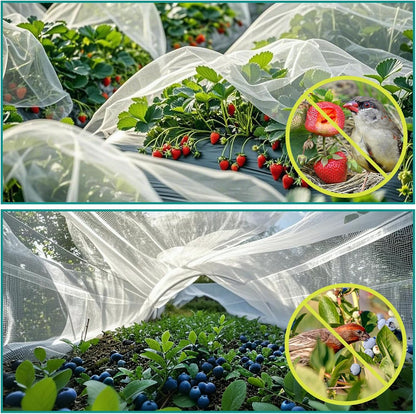 SPORTYOUTH 10x50Ft Garden Netting Ultra Fine Mesh Bird Net for Raised Beds