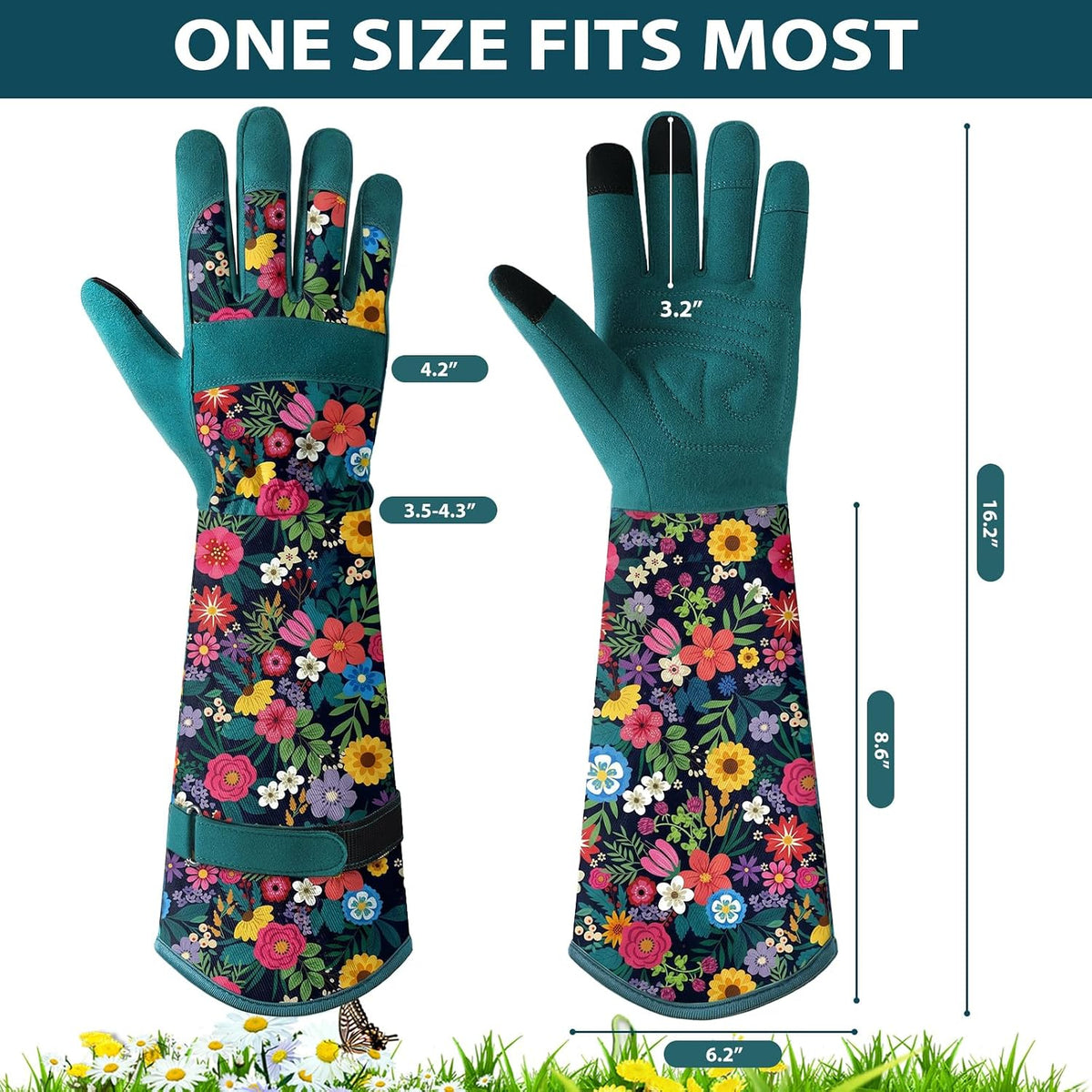 Gardening Gloves for Women, Long Garden Gloves with Grip, Thorn-Proof, Gift