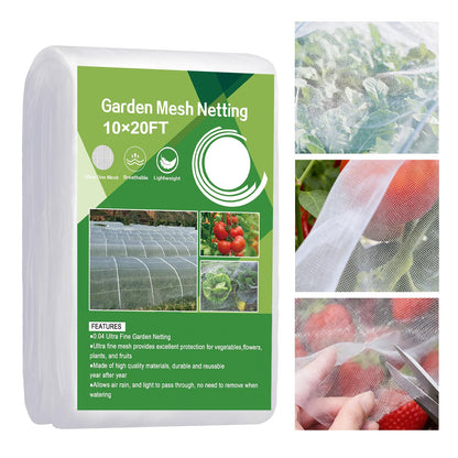 Garden Netting 5'x20' Insect Pest Barrier Bird Netting for Garden Protection,Row Cover Mesh Netting for Vegetables Fruit Trees and Plants,White