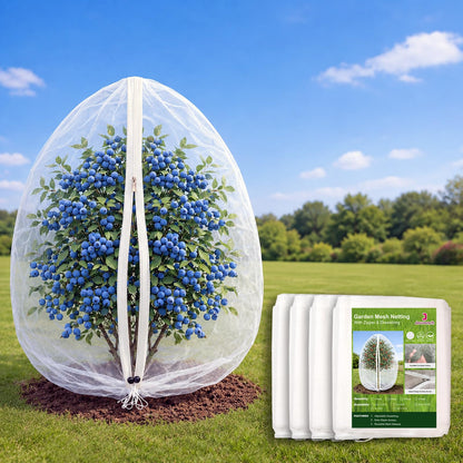 Jevrench 2-Pack 4 x 6 ft Garden Netting Bags with Zipper and Drawstring