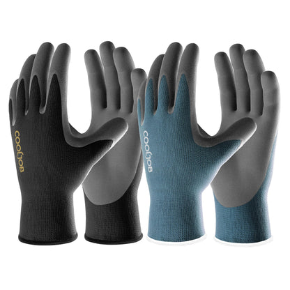 COOLJOB 6 Pairs Gardening Gloves for Men, Breathable Rubber Coated, Large