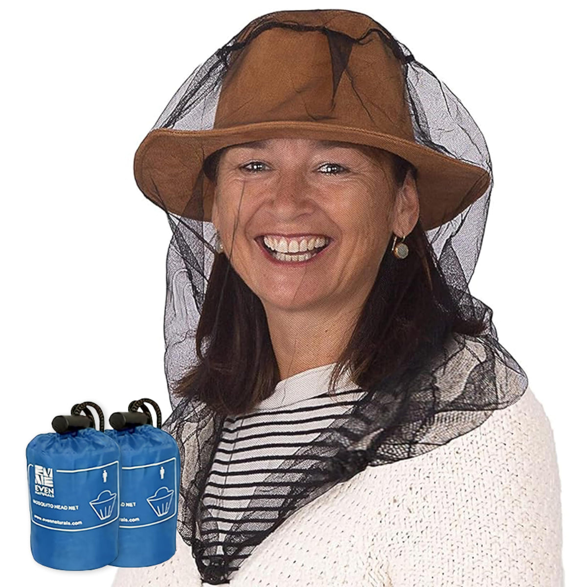 EVEN NATURALS Premium Mosquito Head Net - Ultra Large and Long, Extra Fine Holes, Mesh (39 * 26 * 25 inch)