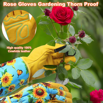 DLY Garden Gloves for Women,Gardening Gloves,Gardening Gift for Lady,Blue,M