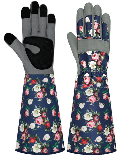 Long Gardening Gloves for Women Thorn Proof Leather Garden Gloves Breathable Working Gloves for Women Yard Outdoor