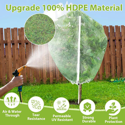 Large Fruit Tree Netting, 10X10FT Insect Garden Net, Zipper, Drawstring