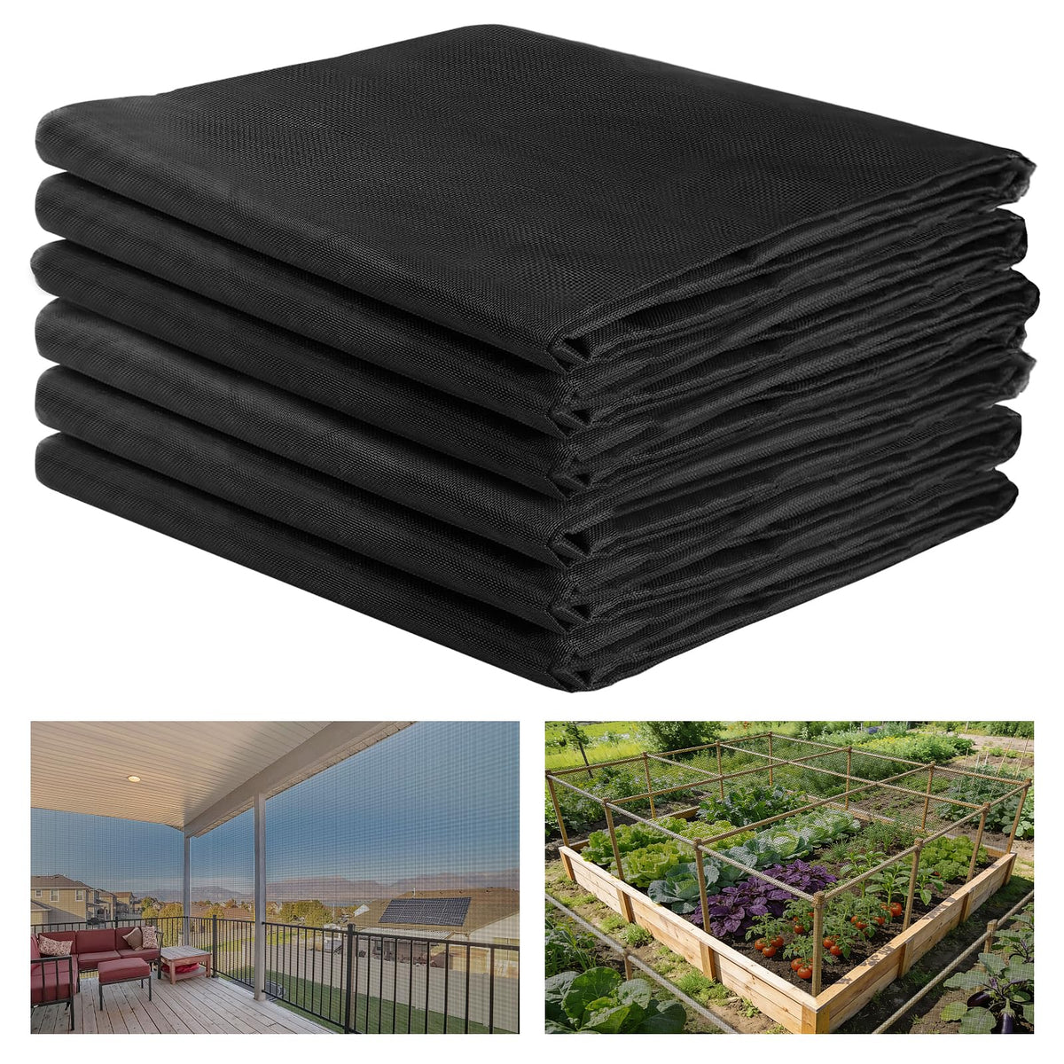 10x20ft Strong PP Nanocomposite Mosquito Net Garden Netting, Black