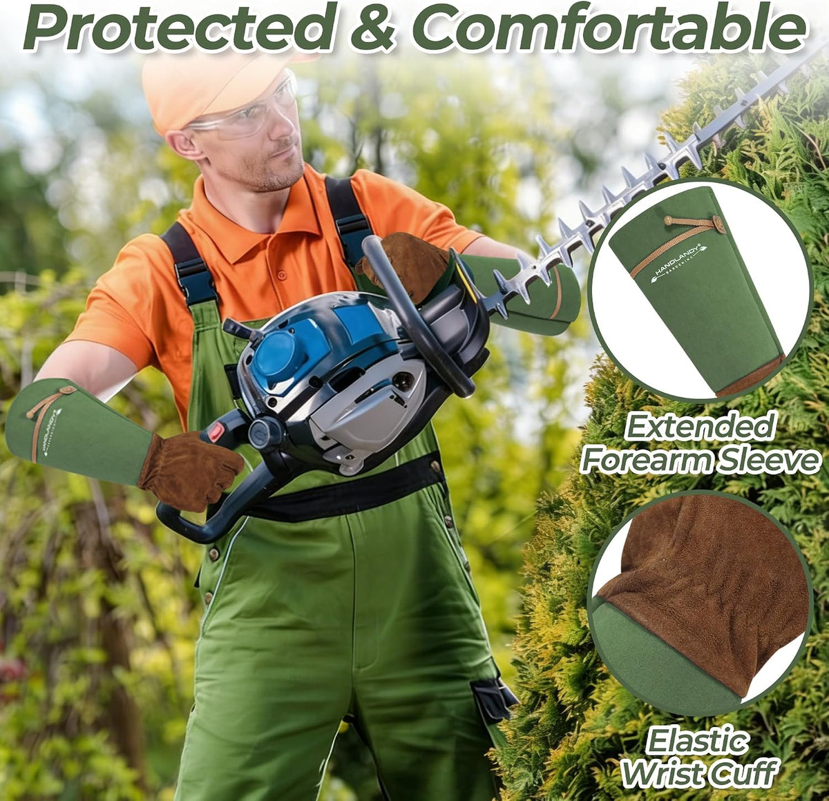 Long Gardening Gloves for Women Men - Leather Rose Pruning Gloves Thorn Proof