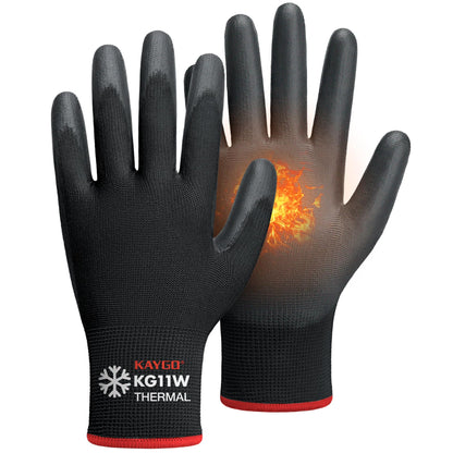 KAYGO Safety Work Gloves for Men Women, PU Coated Palm & Fingers, KG11P