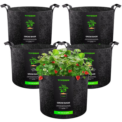 VIVOSUN 5-Pack 5 Gallon Plant Grow Bags Fabric Pots with Handles
