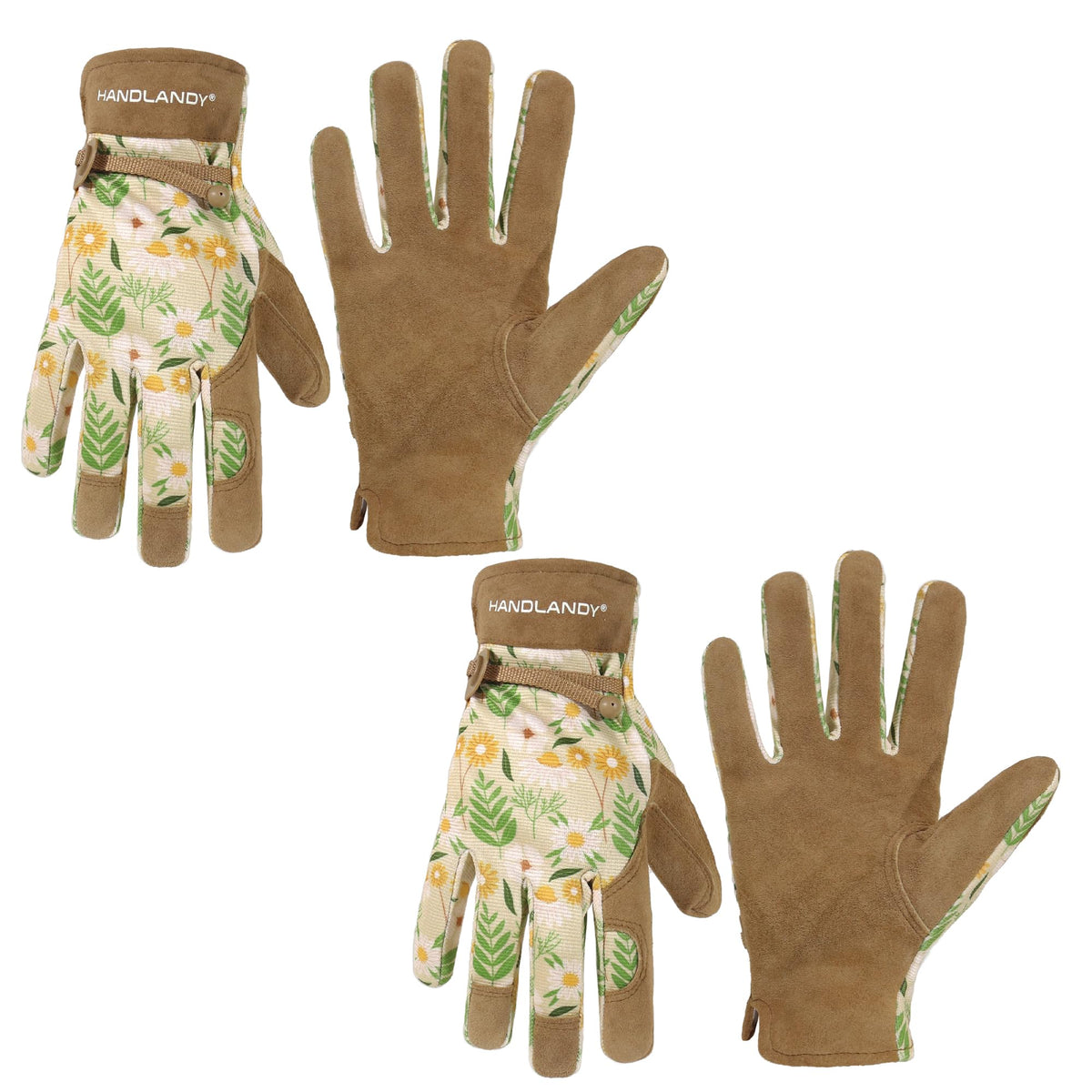 HLDD HANDLANDY Work Gloves for Women and Ladies, Leather Gardening Gloves Flexible Mechanic Working Gloves