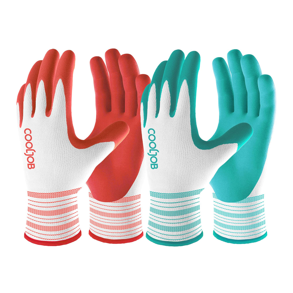 COOLJOB 6 Pairs Gardening Gloves for Women, Breathable Rubber Coated, M