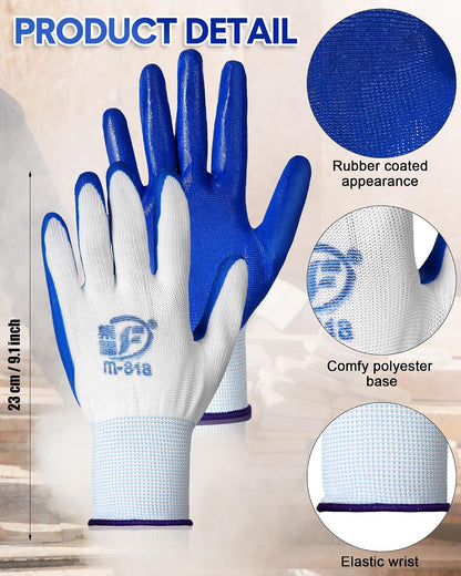 Nuogo 48 Pairs Garden Gloves for Men Work Gloves Bulk