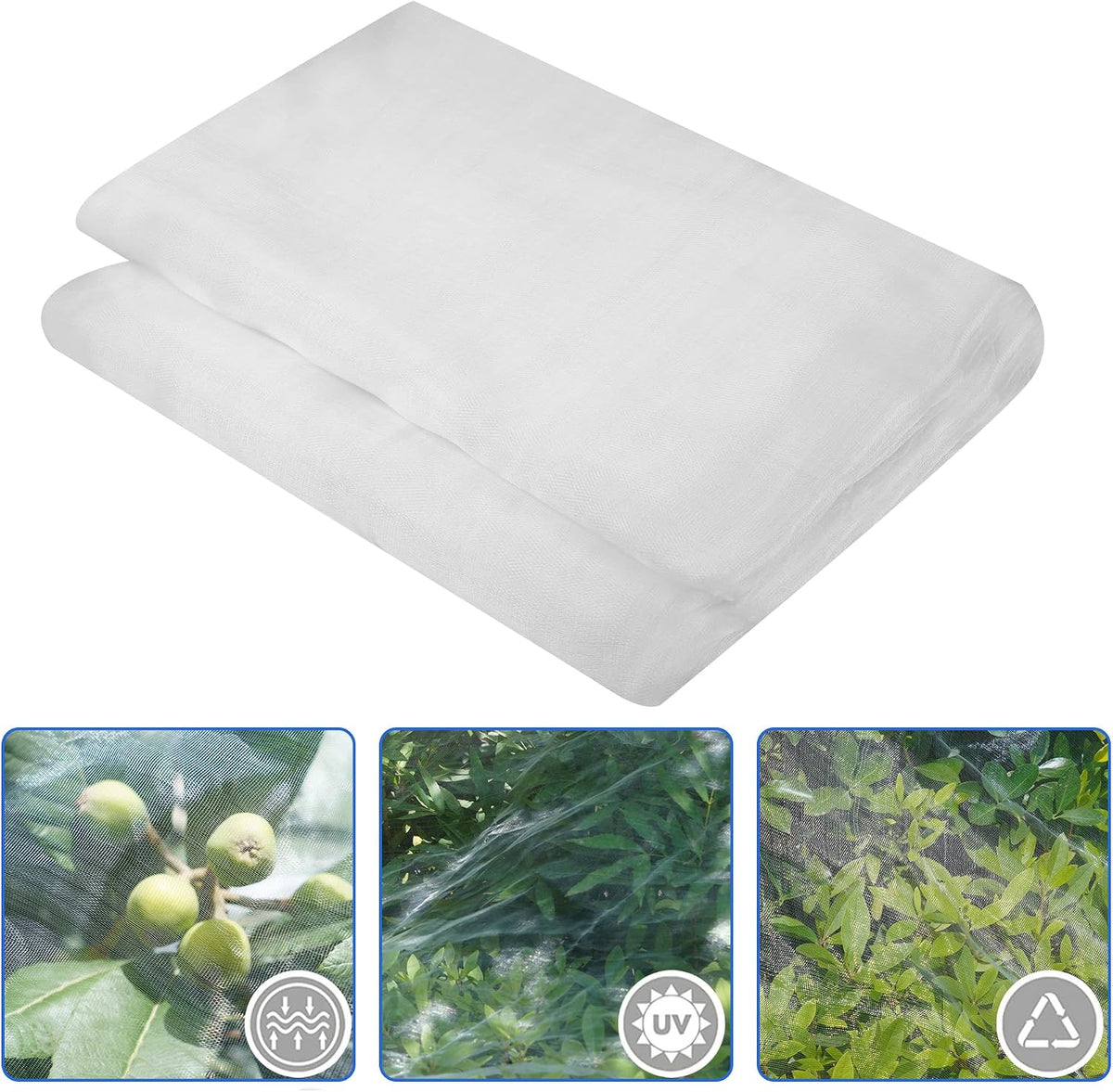 Garden Netting,8x33Ft Mosquito Insect Birds Animals Barrier Protection Net Ultra Fine Garden Mesh Netting Plant Covers for Vegetable Plants Fruits Flowers Trees Greenhouse Row Cover