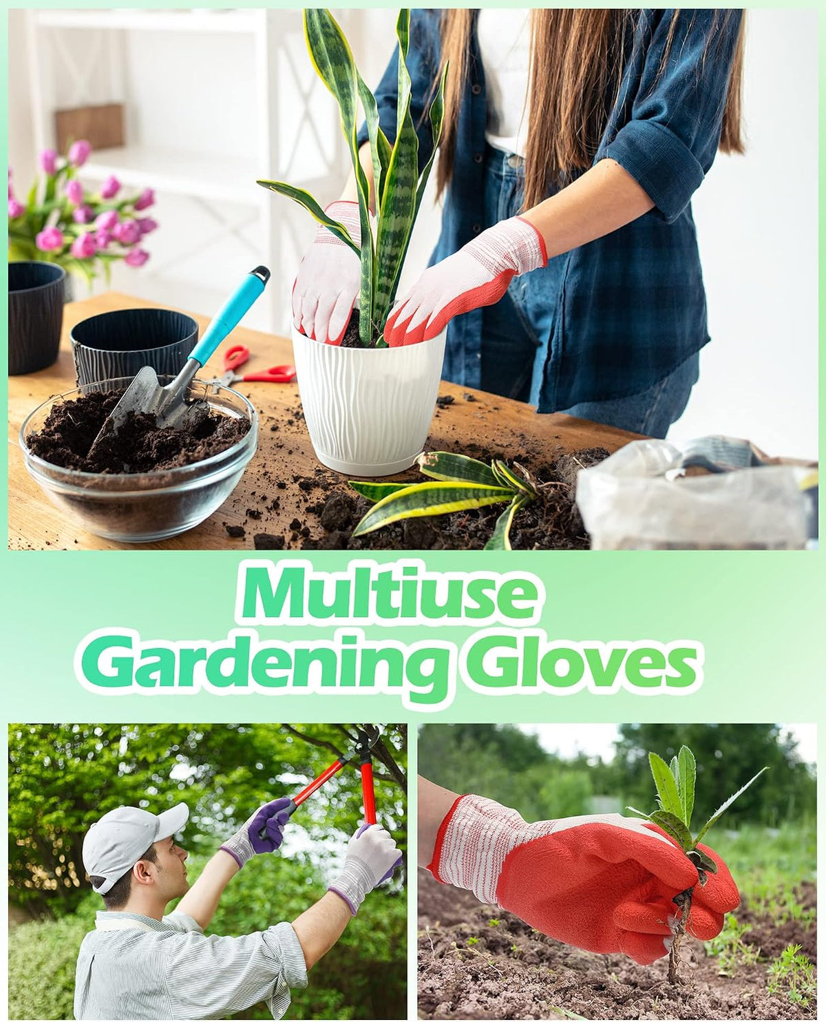 Irenare 24 Pairs Gardening Gloves Bulk for Women, Ladies' Garden Gloves