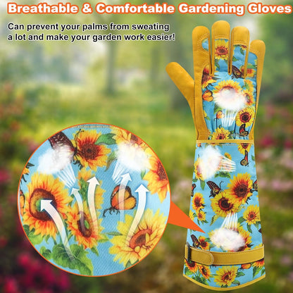 DLY Garden Gloves for Women,Gardening Gloves,Gardening Gift for Lady,Blue,M