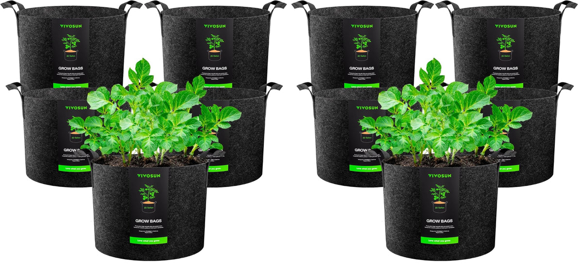VIVOSUN 5-Pack 5 Gallon Plant Grow Bags Fabric Pots with Handles