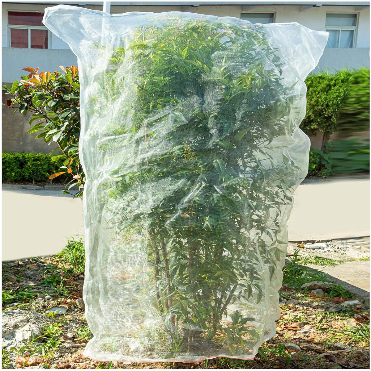 Insect Bird Barrier Mesh, 3.5 x4.6FT Garden Netting Barrier with Drawstring
