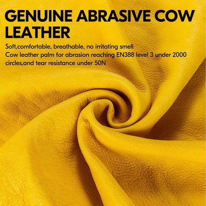 Vgo... Men's Extra-Long Leather Gardening Gloves, Gauntlet with Adjustable Cuff, Puncture & Thorn Proof, Touchscreen (CA9659)
