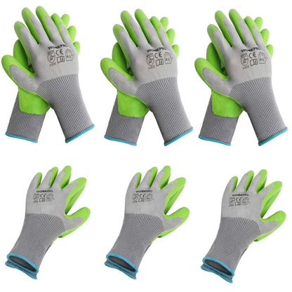 WORKPRO 6 Pairs Garden Gloves Men and Women with Eco Latex Palm Coated