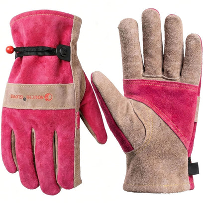 Leather Gardening Gloves for Women-Best Gift for Gardeners.Pink S