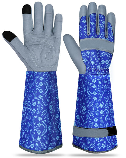 Long Gardening Gloves for Women Thorn Proof Leather Garden Gloves Breathable Working Gloves for Women Yard Outdoor
