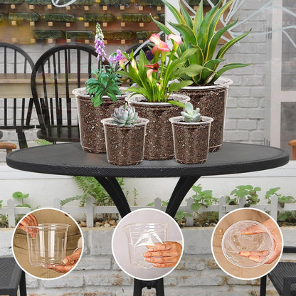 JNYONG 60 Pack 3.5/4/5/6/7 Inch Clear Nursery Pots with Drainage Hole