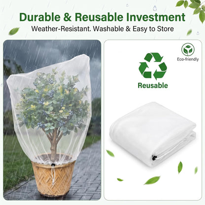 Bush Netting Cover 2 Pack 2.5ft x 3.3 ft, Bird Netting with Zipper & Drawstring, Reusable Berry Bush Netting for Lowbush Blueberries & Garden Plants, Bird Deer Insect and Poultry Barrier