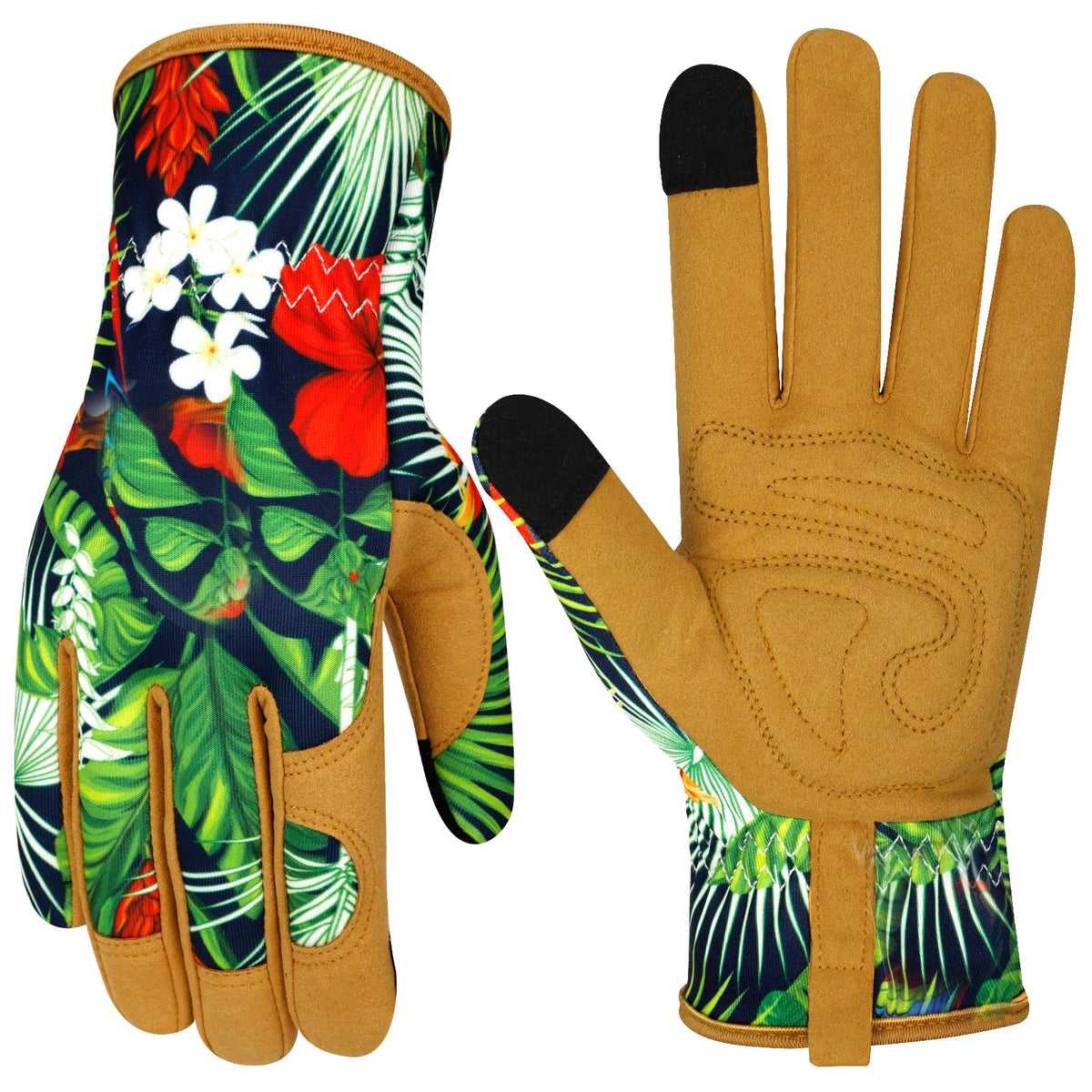 Leather Gardening Gloves for Women Garden Gloves Thorn Proof Touch Screen Design Heavy Duty Working Yard Gloves