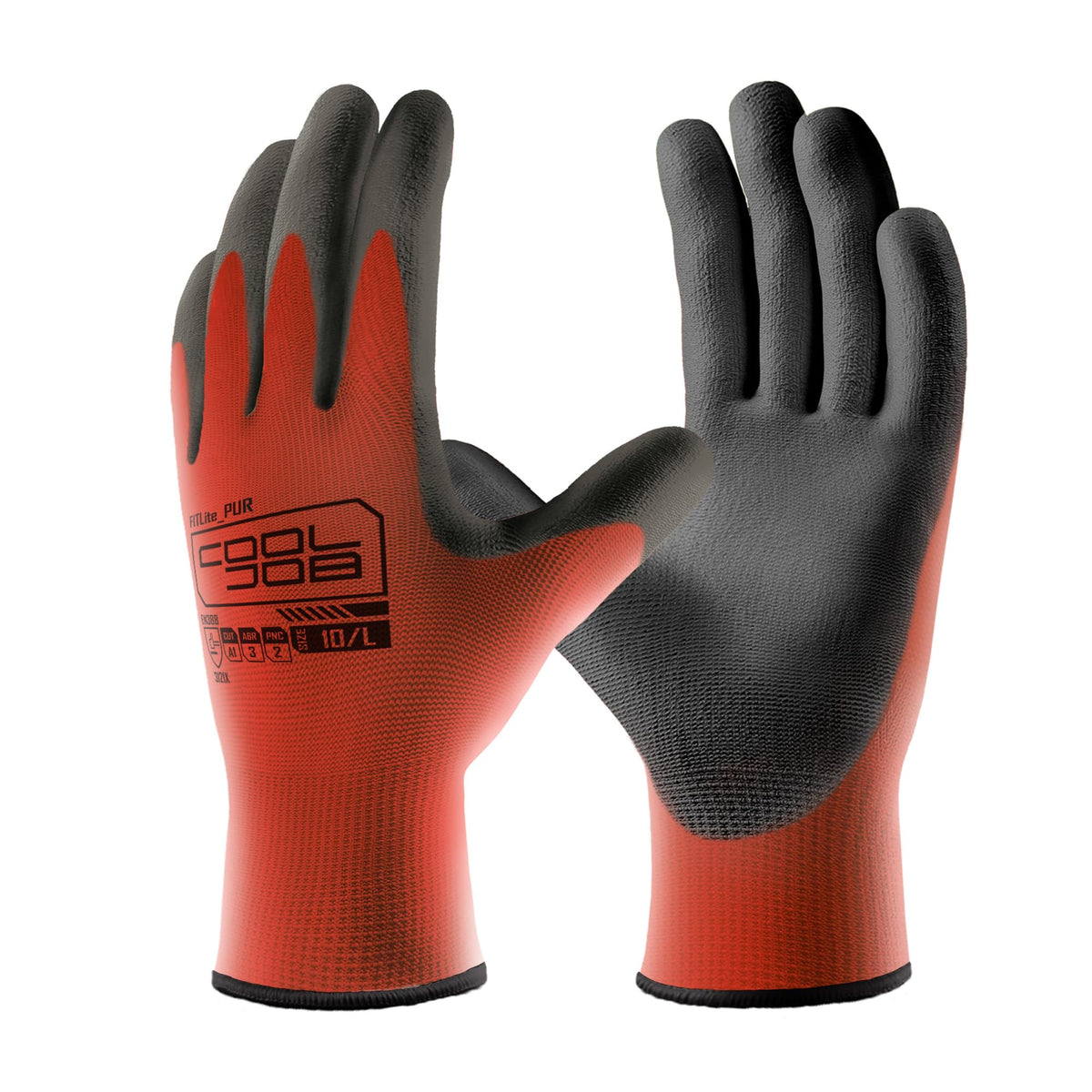 COOLJOB 12/60 Pairs Safety Work Gloves Pack Bulk with Grip PU Coating