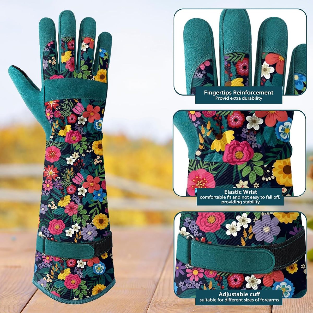 Gardening Gloves for Women, Long Garden Gloves with Grip, Thorn-Proof, Gift