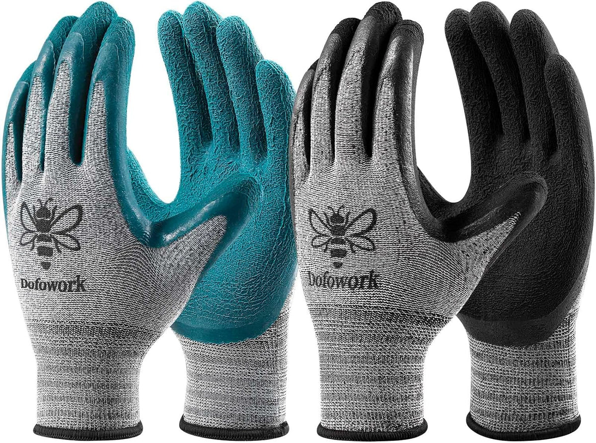 DOFOWORK Gardening Gloves - 6 Pair Gardening Gloves for Women/Men with Grip